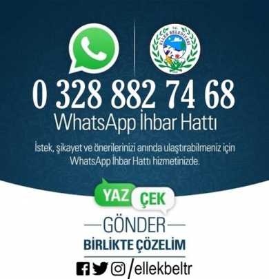 WhatsApp İhbar Hattı Hizmetinizde